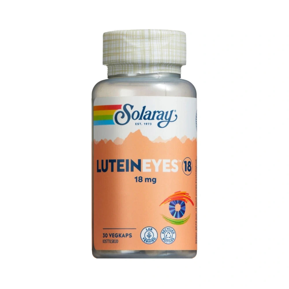 Pakning med Solaray Lutein Eyes kosttilskud i kapselform, 30 stk