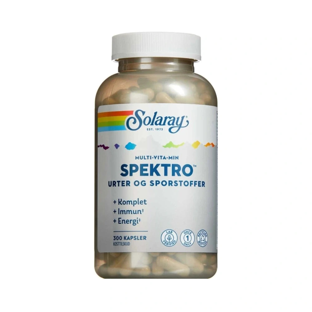 Pakning med Solaray Spektro multivitamin kosttilskud, 300 stk