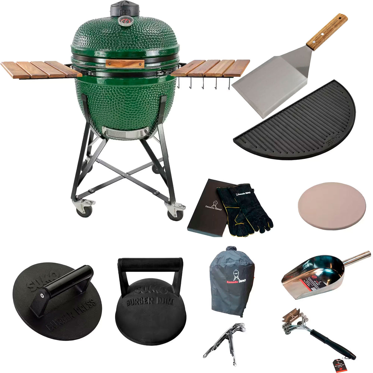 Kamado Sumo Maxi keramisk kulgrill med smashpakke til udendørs madlavning