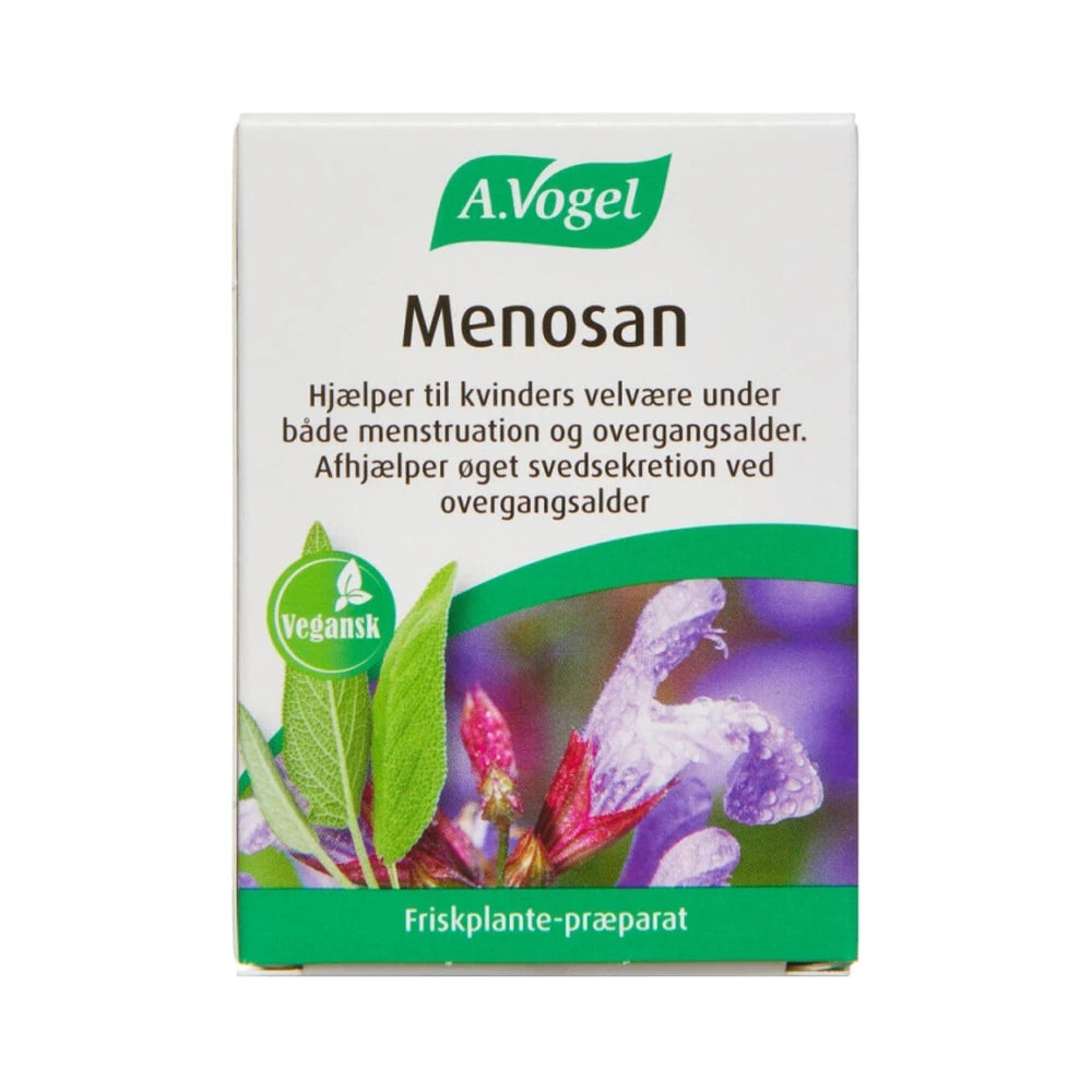 Pakke med A. Vogel Menosan tabletter, kosttilskud med 90 stk