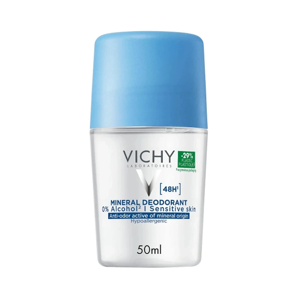 Vichy Mineral Deo roll-on deodorant 48H i flaske med 50 ml