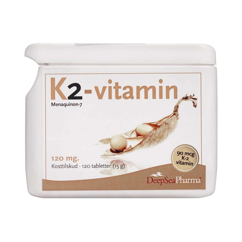 Pakke med K2-vitamin 90 µg, kosttilskud med 120 stk