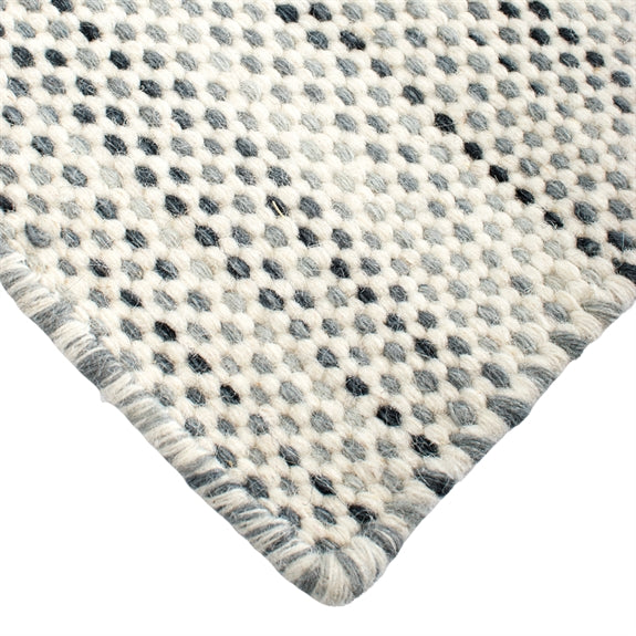 Stort kelim-tæppe Bali 2990 i ivory grå, 240 x 300 cm, fra HC Interior Rugs