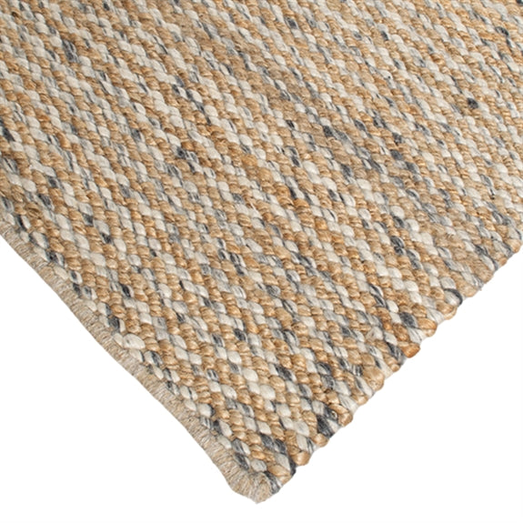 Stort Malta-tæppe i 240 x 300 cm i beige natur fra HC Interior Rugs, håndvævet af uld, jute og bomuld