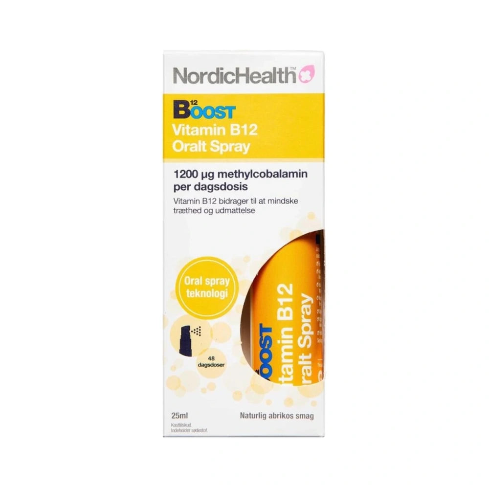 Flaske med NordicHealth Boost B12-vitamin spray, 25 ml