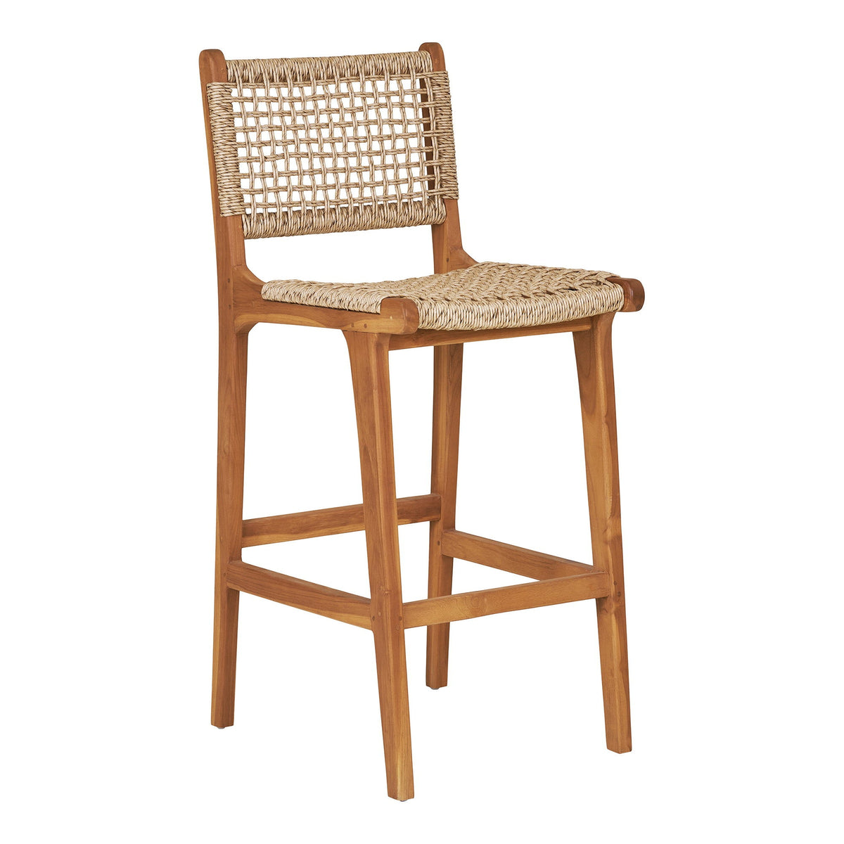 Derby counterstol fra House Nordic i teak og PE-rattan, naturfarvet