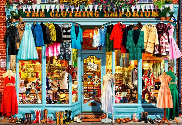 Puslespil The Clothing Emporium fra Bluebird med 1000 brikker