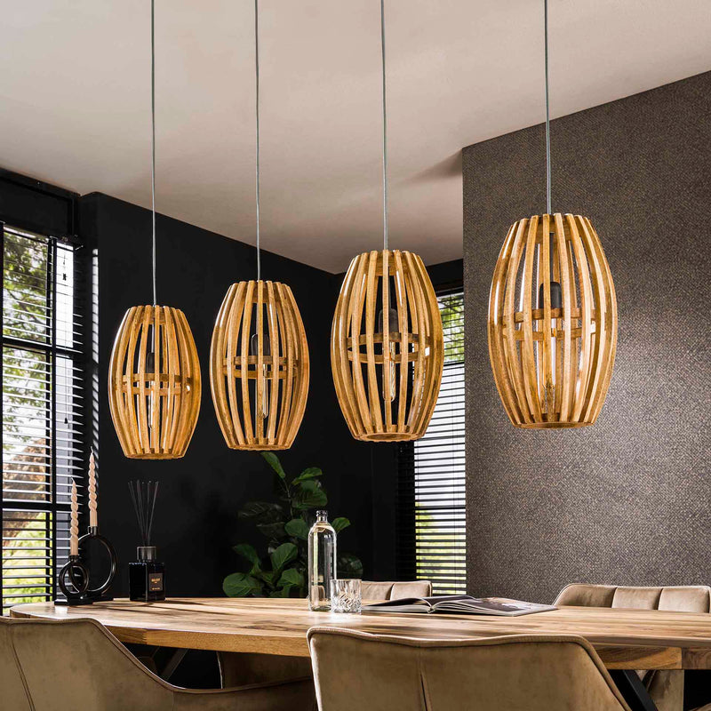 Limit - Håndlavet loftlampe i mangotræ, bredde 135 cm.