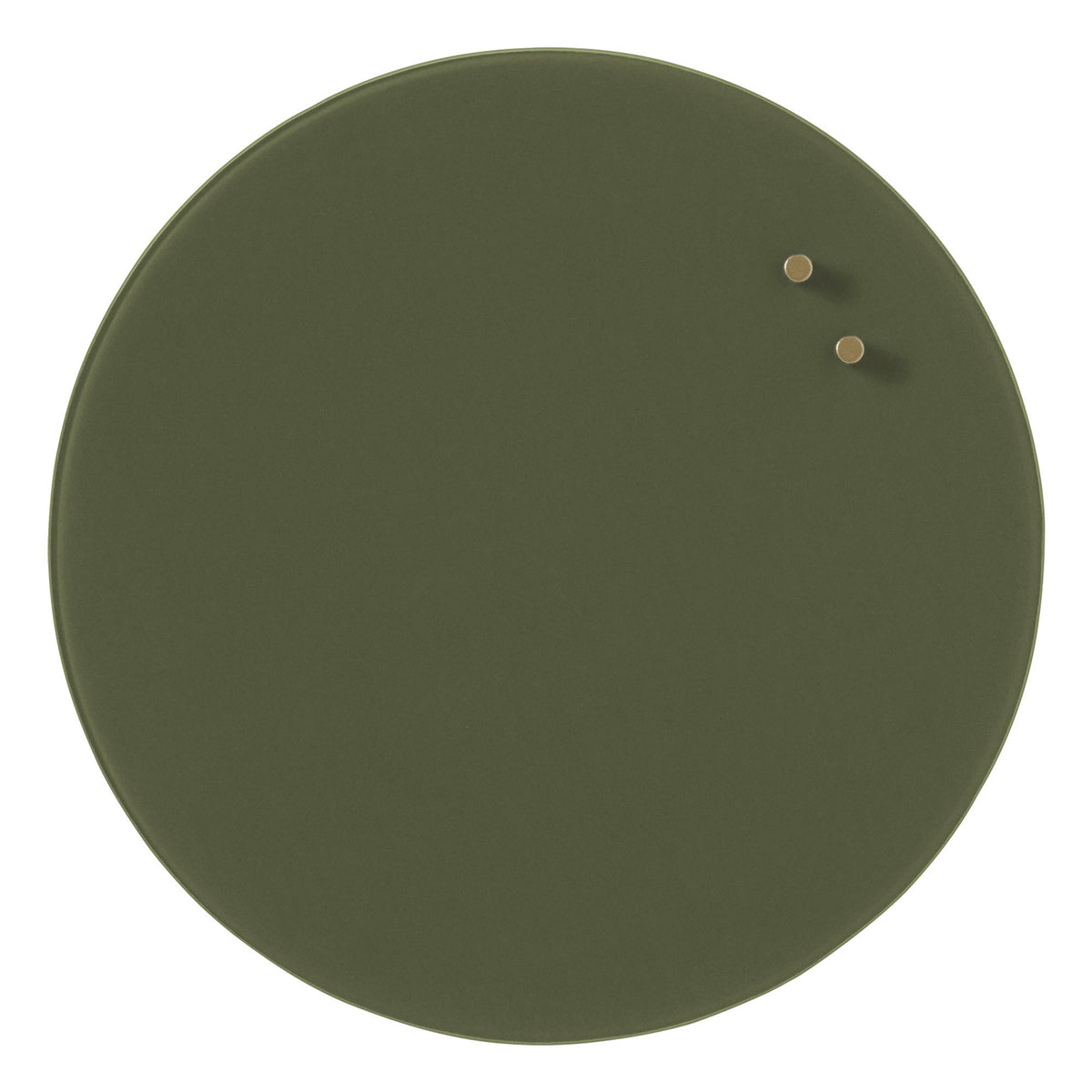 Mørkegrøn rund magnetisk glastavle fra Naga, 35 cm