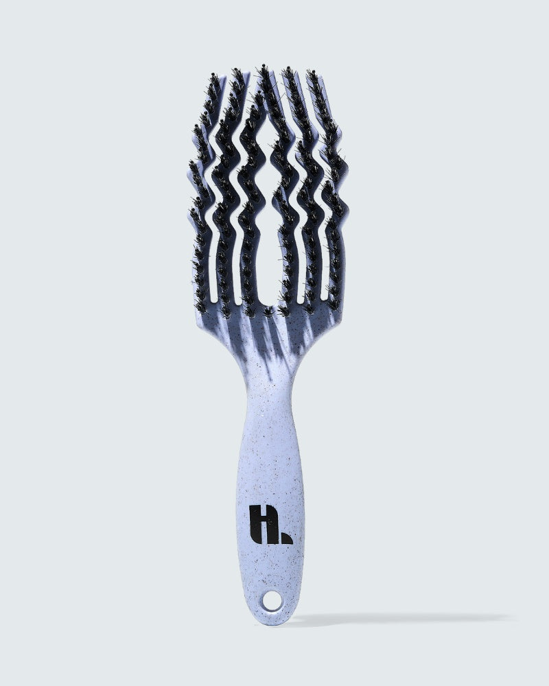 Hairlust Curved Flex Detangler i blurple, fleksibel wet brush til at udrede knuder