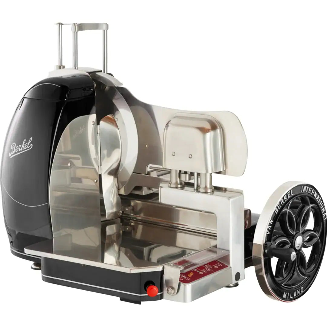 Sort Berkel Flywheel Volano B116SA halvautomatisk pålægsmaskine med svinghjul, størrelse Ø370 mm