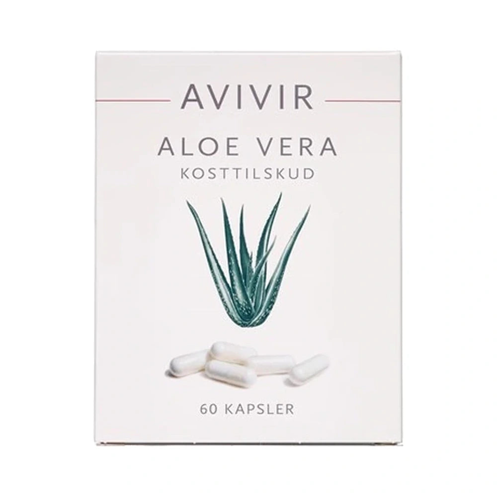 Pakning med AVIVIR Aloe Vera kosttilskud i kapselform, 60 stk.