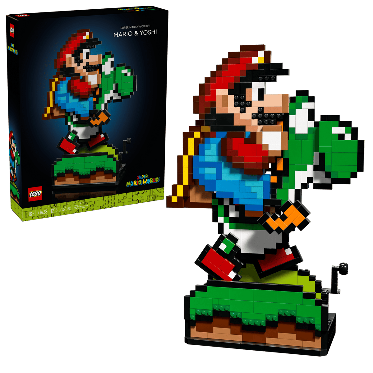 LEGO Super Mario World Mario og Yoshi 71438, udstillingsmodel i retrostil
