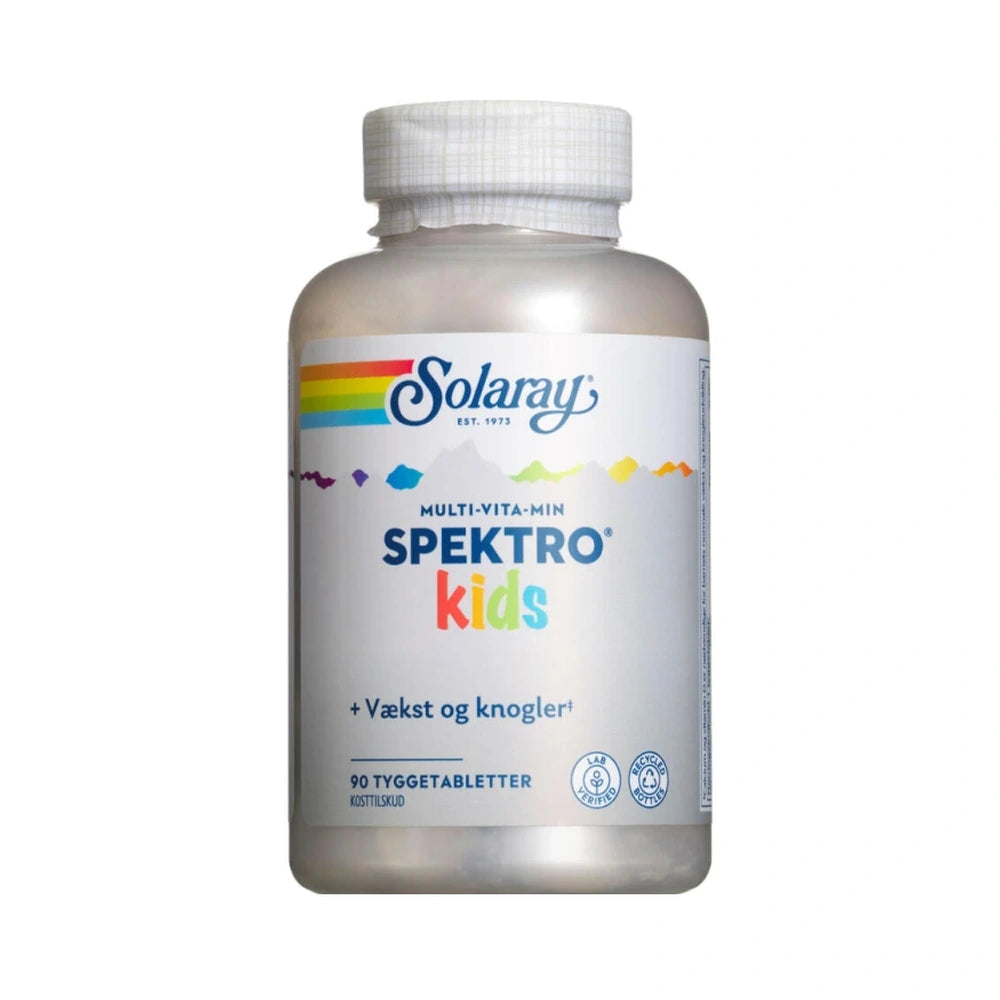 Pakke med Solaray Spektro Kids multivitamin tyggetabletter til børn, 90 stk.
