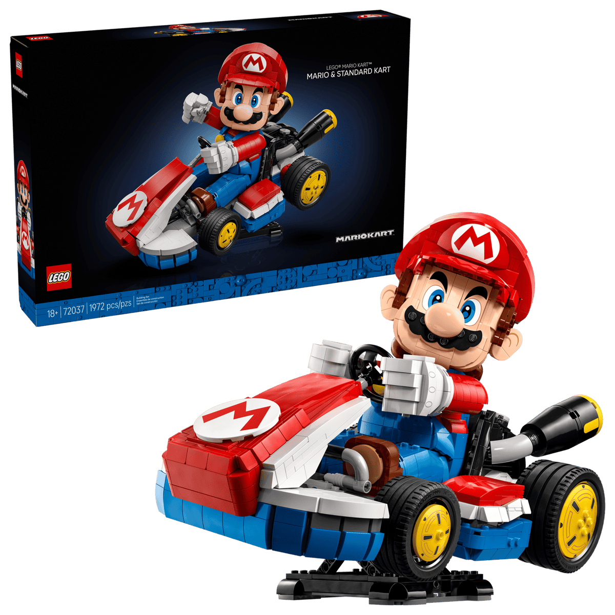 LEGO Mario Kart Mario og Standard Kart 72037, Nintendo-byggemodel til udstilling