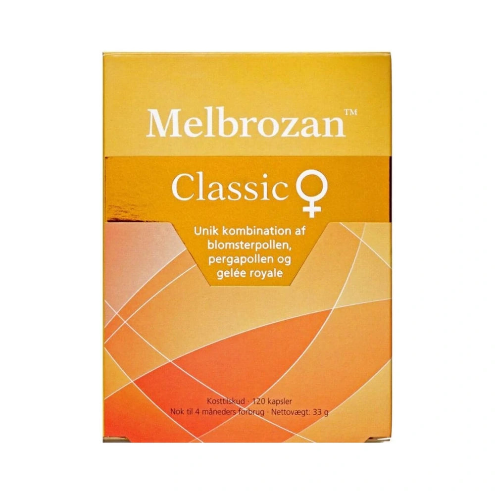 Melbrozan Classic kapsler med blomsterpollen, pergapollen og gelée royale, 120 stk