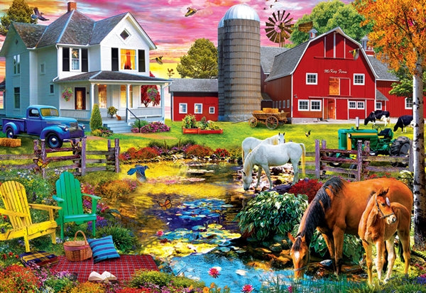 Æske til MasterPieces puslespil Picnic on the Farm med 1000 brikker