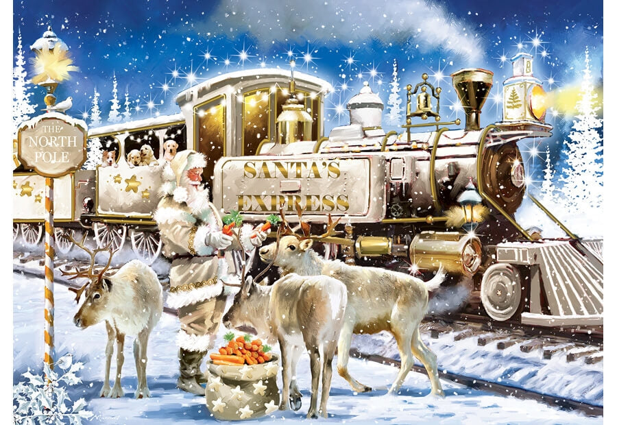 MasterPieces puslespil The Gilded Train Glitter med 1000 brikker