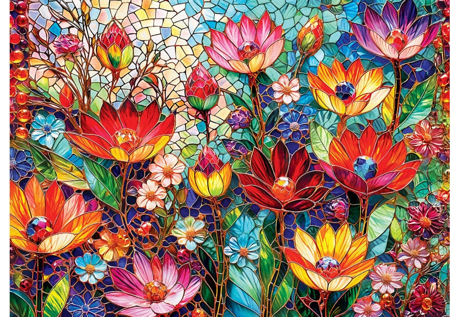 MasterPieces puslespil med 1000 brikker, motiv Mosaic Meadow