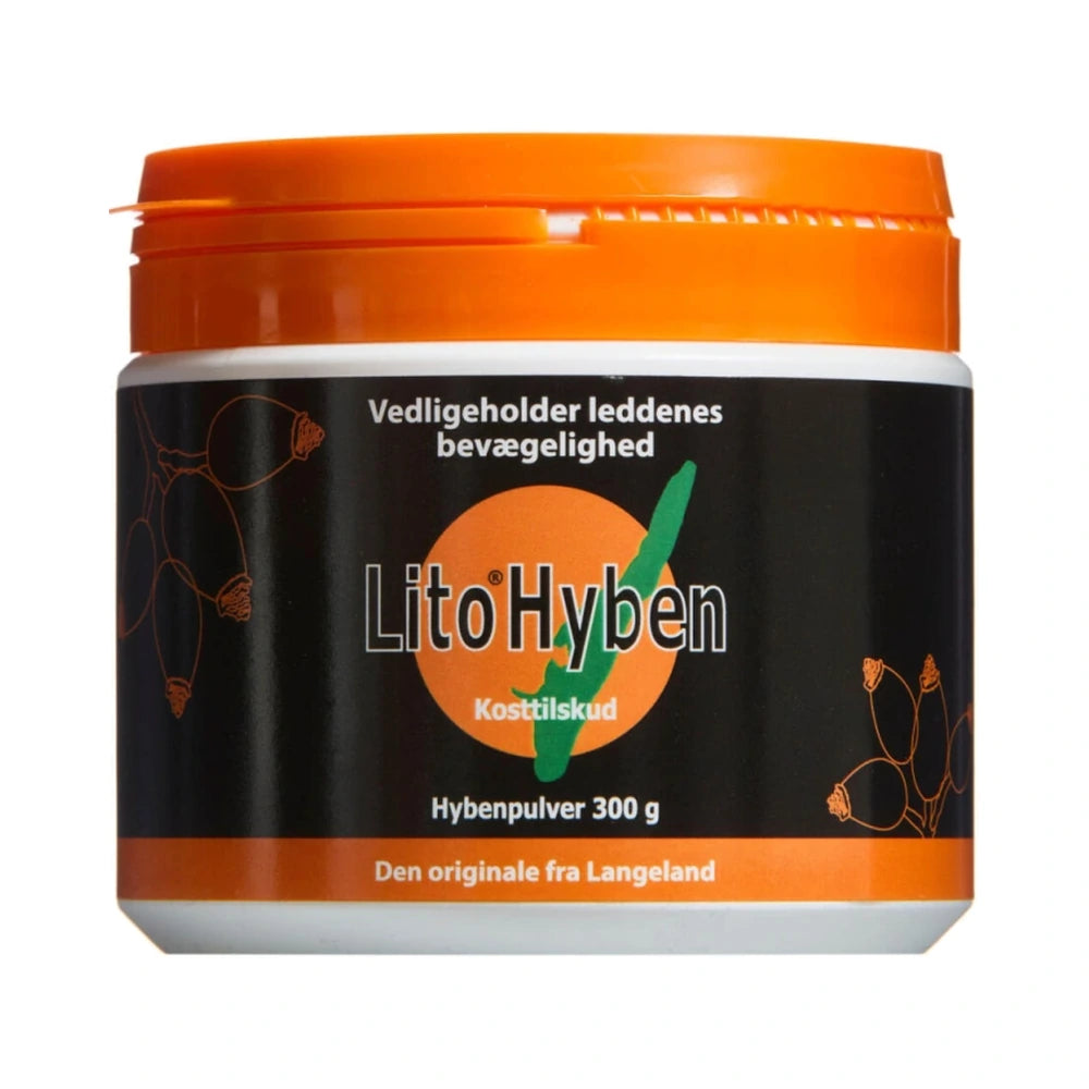 Pose eller dåse med Hyben Vital Lito hybenpulver, 300 g