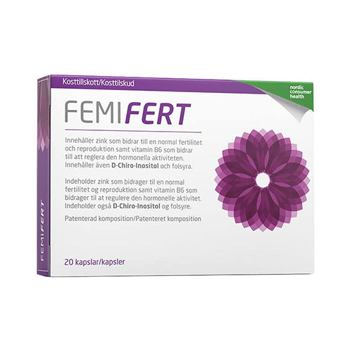 Pakke med Femifert kosttilskud, 20 kapsler
