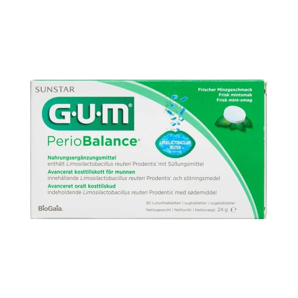Pakke med Gum PerioBalance sugetabletter, 30 stk