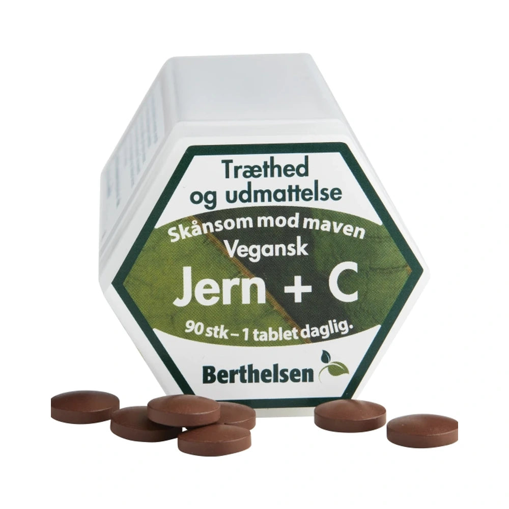 Berthelsen Jern + C kosttilskud med jern, pakning med 90 stk