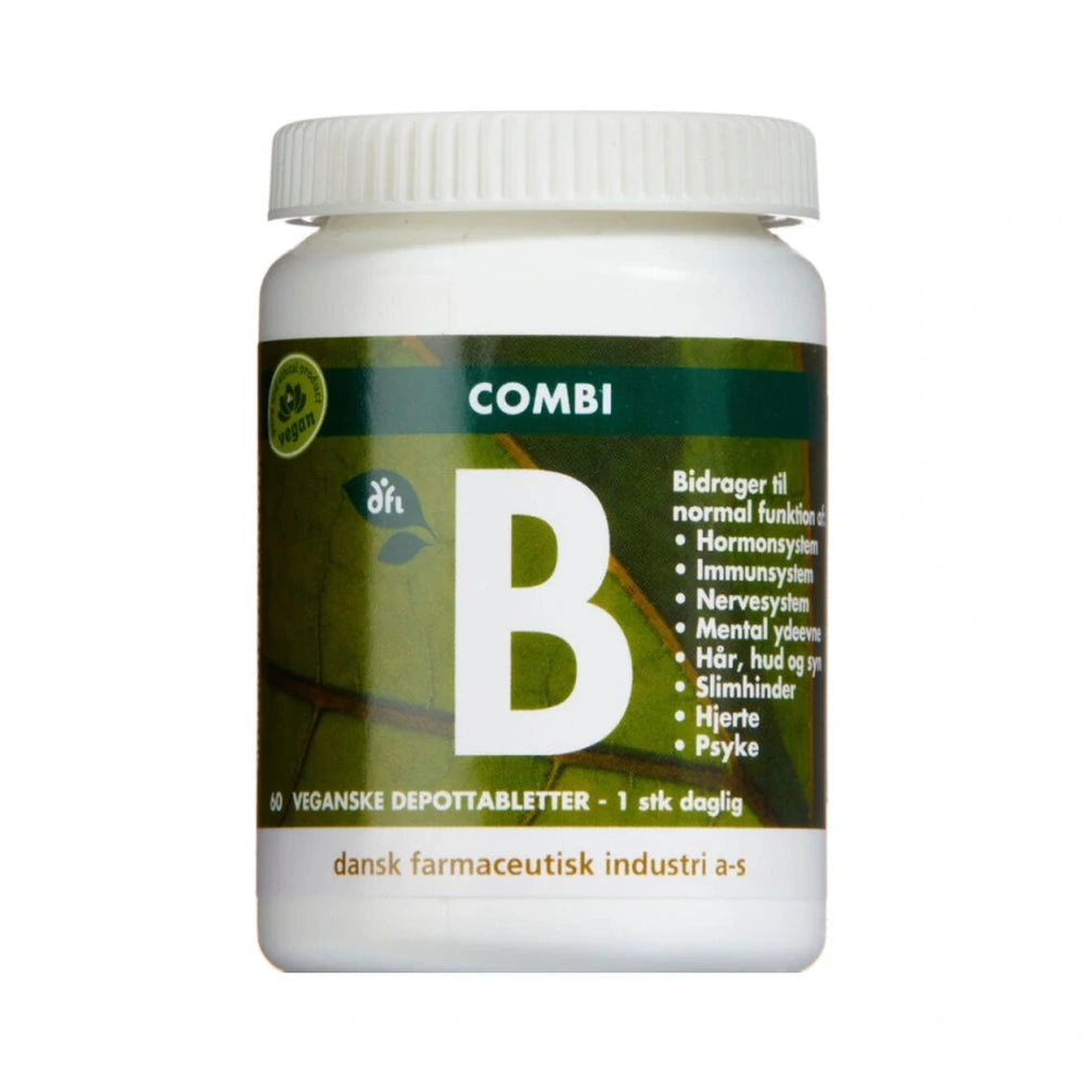 Pakning med Grønne Vitaminer Combi B, 60 stk, vegansk kosttilskud med B-vitaminer
