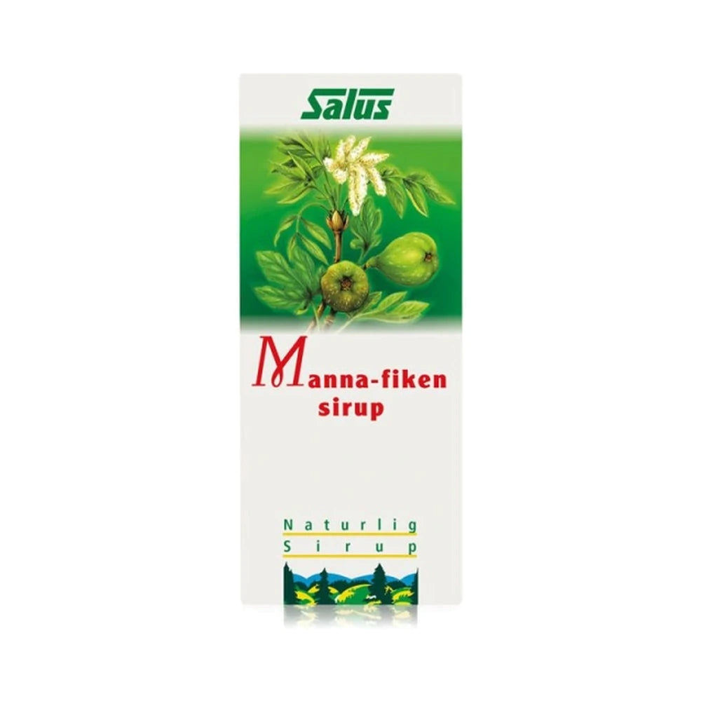 Flaske med Salus Manna-Figen Sirup, 200 ml, flydende kosttilskud
