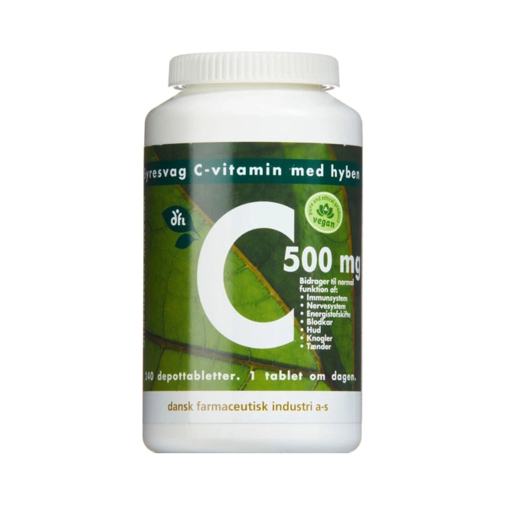 Pakning med Grønne Vitaminer C-vitamin 500 mg med hyben, 240 stk