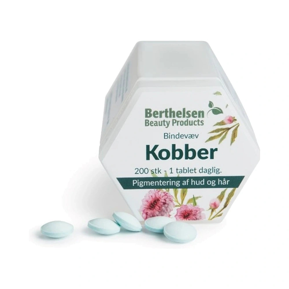 Berthelsen Kobber vegansk kosttilskud med kobbergluconat, 200 stk