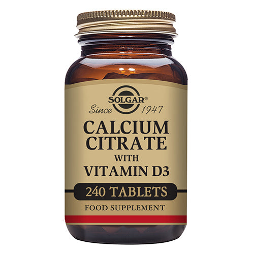 Solgar Calcium Citrate+D3 kosttilskud i pakke med 240 tabletter
