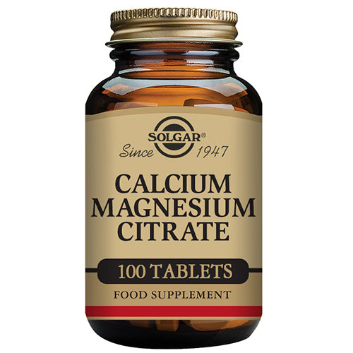 Pakke med Solgar Calcium Magnesium Citrate kosttilskud, 100 tabletter