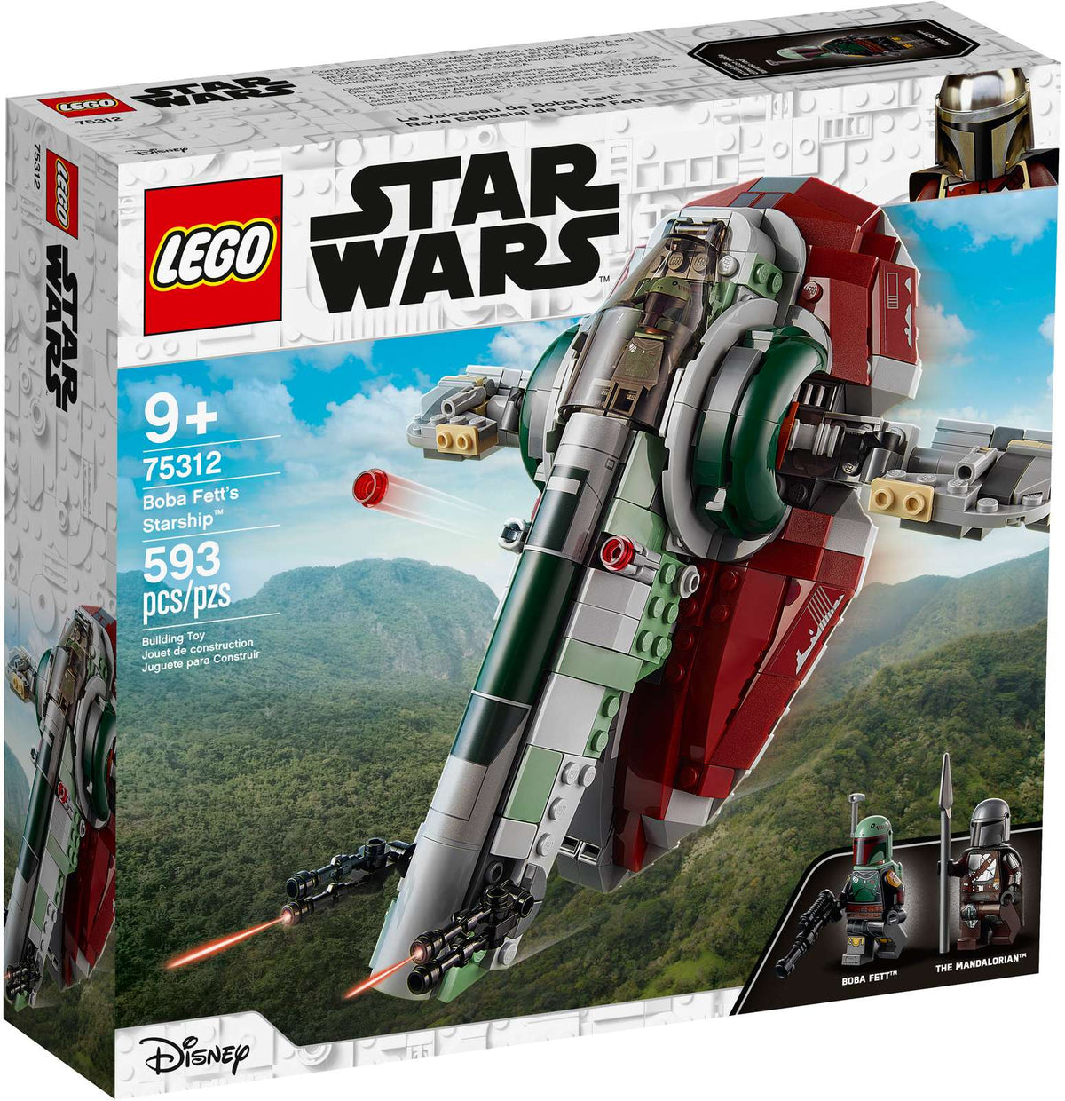 LEGO Star Wars Boba Fetts rumskib (75312) med minifigurcockpit og håndtag