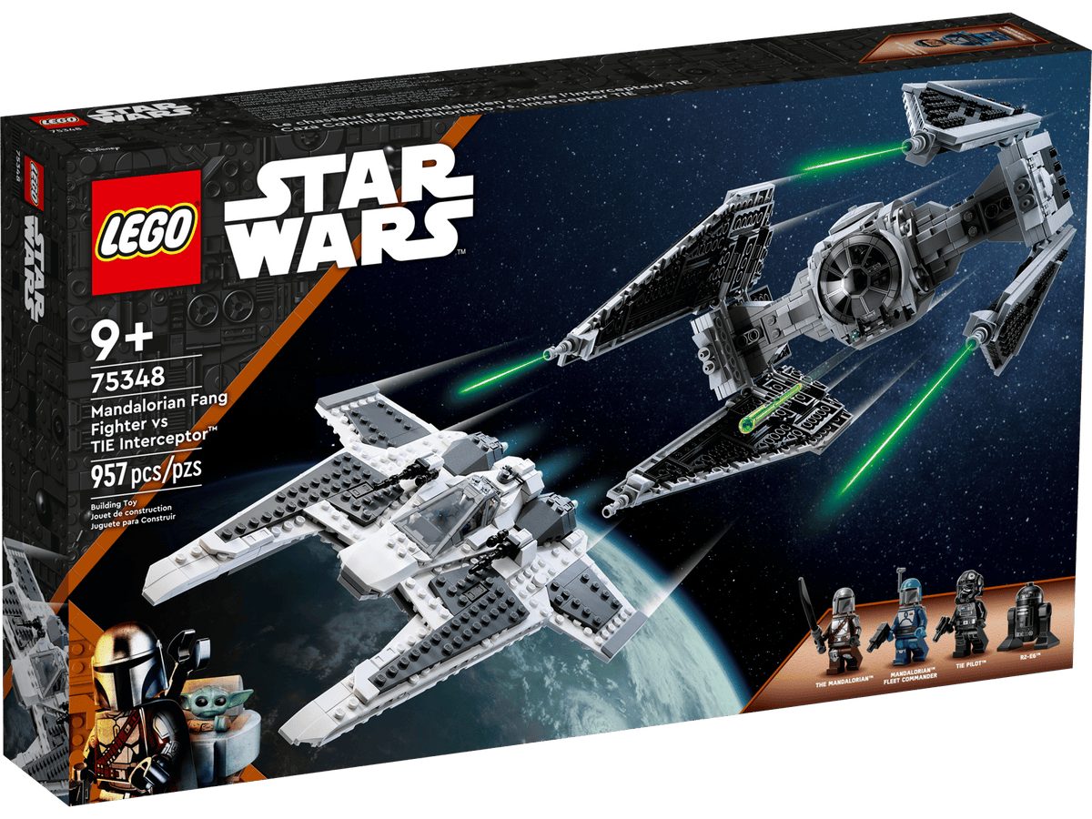 LEGO Star Wars-sæt 75348 med mandaloriansk Fang-jager og TIE Interceptor