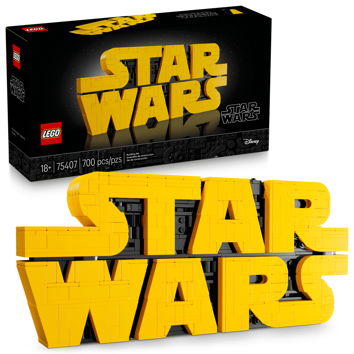 LEGO Star Wars-logo bygget i klodser, modelbyggesæt 75407 til voksne fans