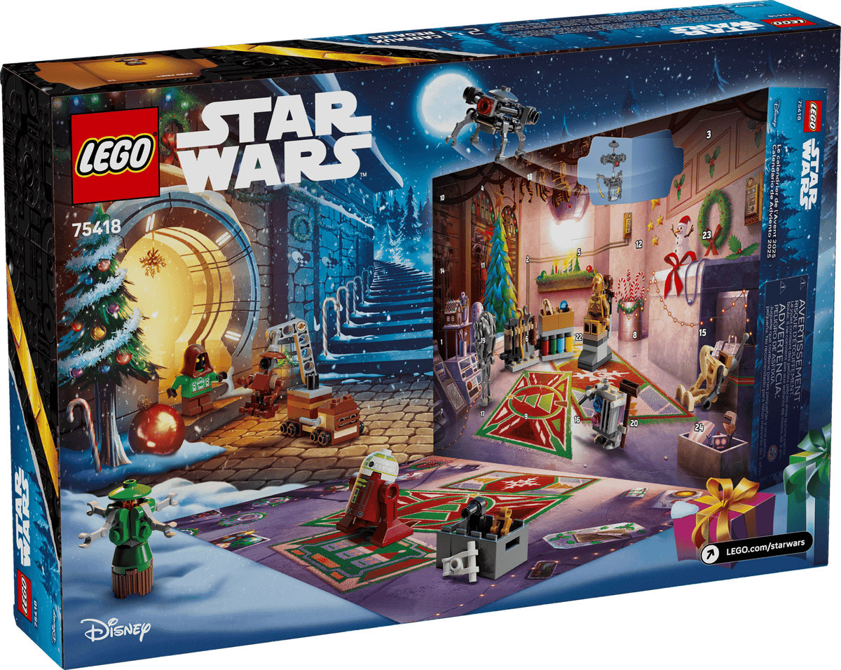 LEGO Star Wars Julekalender 2025 med låger og byggelegetøj, sæt 75418