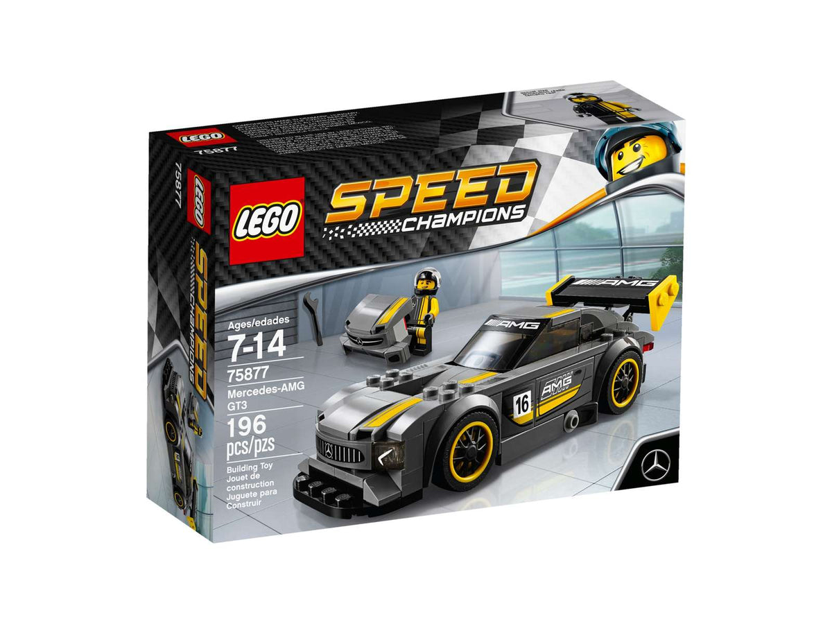 LEGO Speed Champions Mercedes-AMG GT3, sæt 75877, med gule fælge og gummidæk