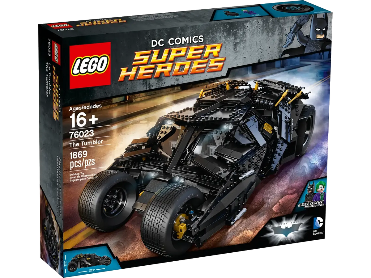 LEGO Batman Tumbleren 76023 med gummihjul og minifigurer af Batman og Jokeren