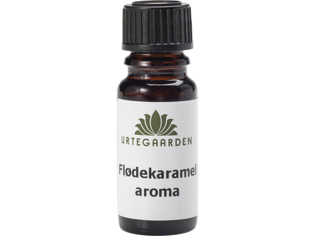 Flaske med Urtegaarden Flødekaramelaroma, naturligt aromastof, 10 ml