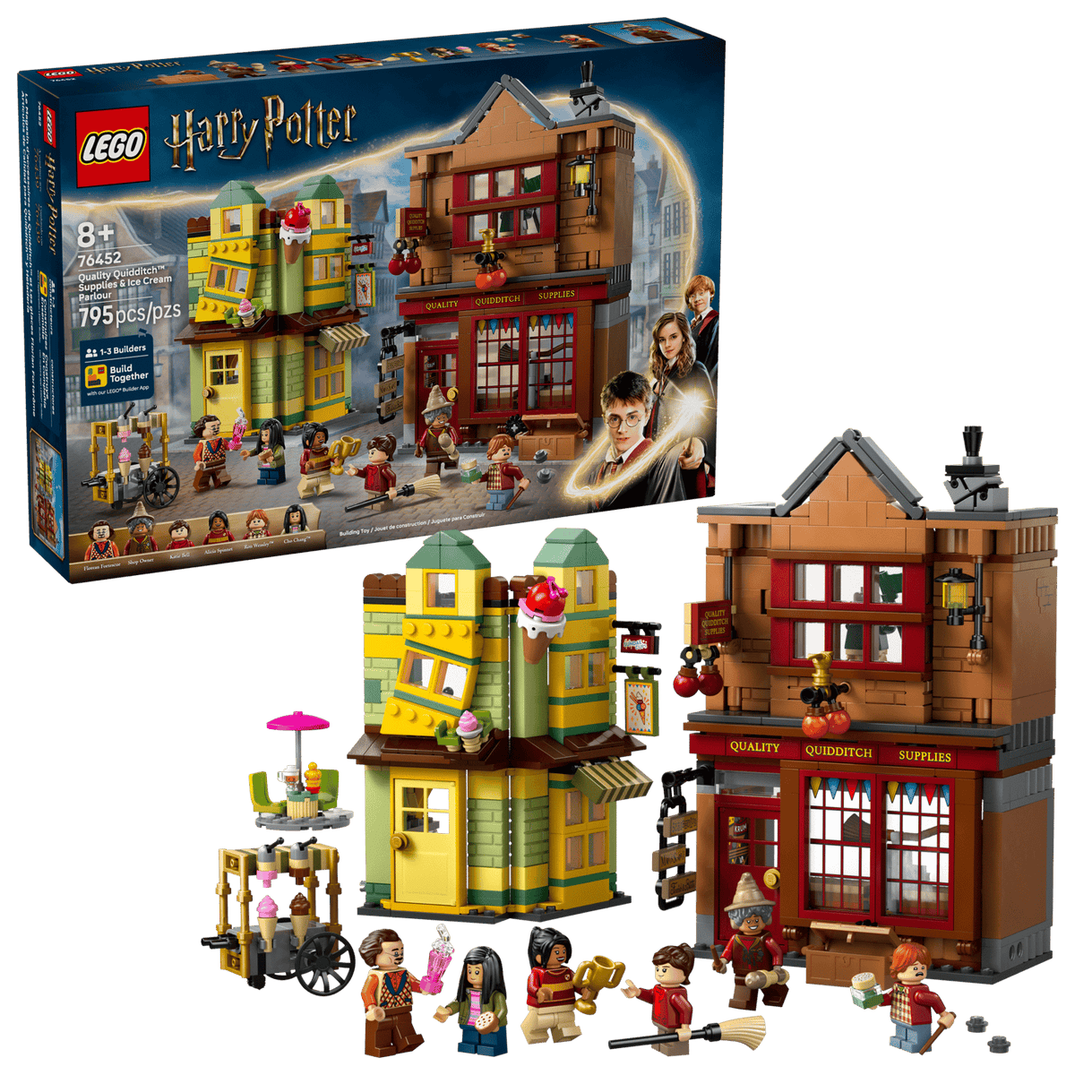 LEGO Harry Potter legesæt med Quidditch-butik og Floridors Iscafé, model 76452