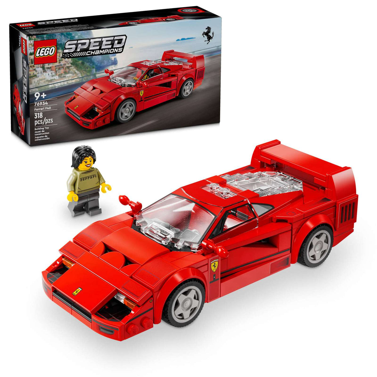 LEGO Speed Champions Ferrari F40-superbil 76934, bygget billegetøj