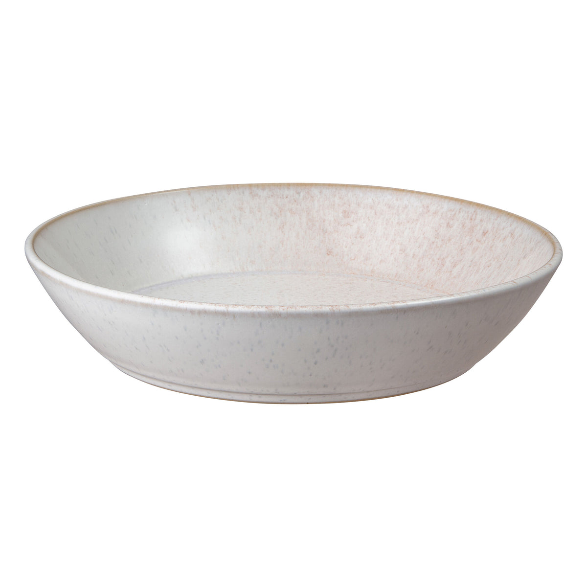 Denby Kiln Coral pastaskål med let hævet kant og glasur i rosa og rav