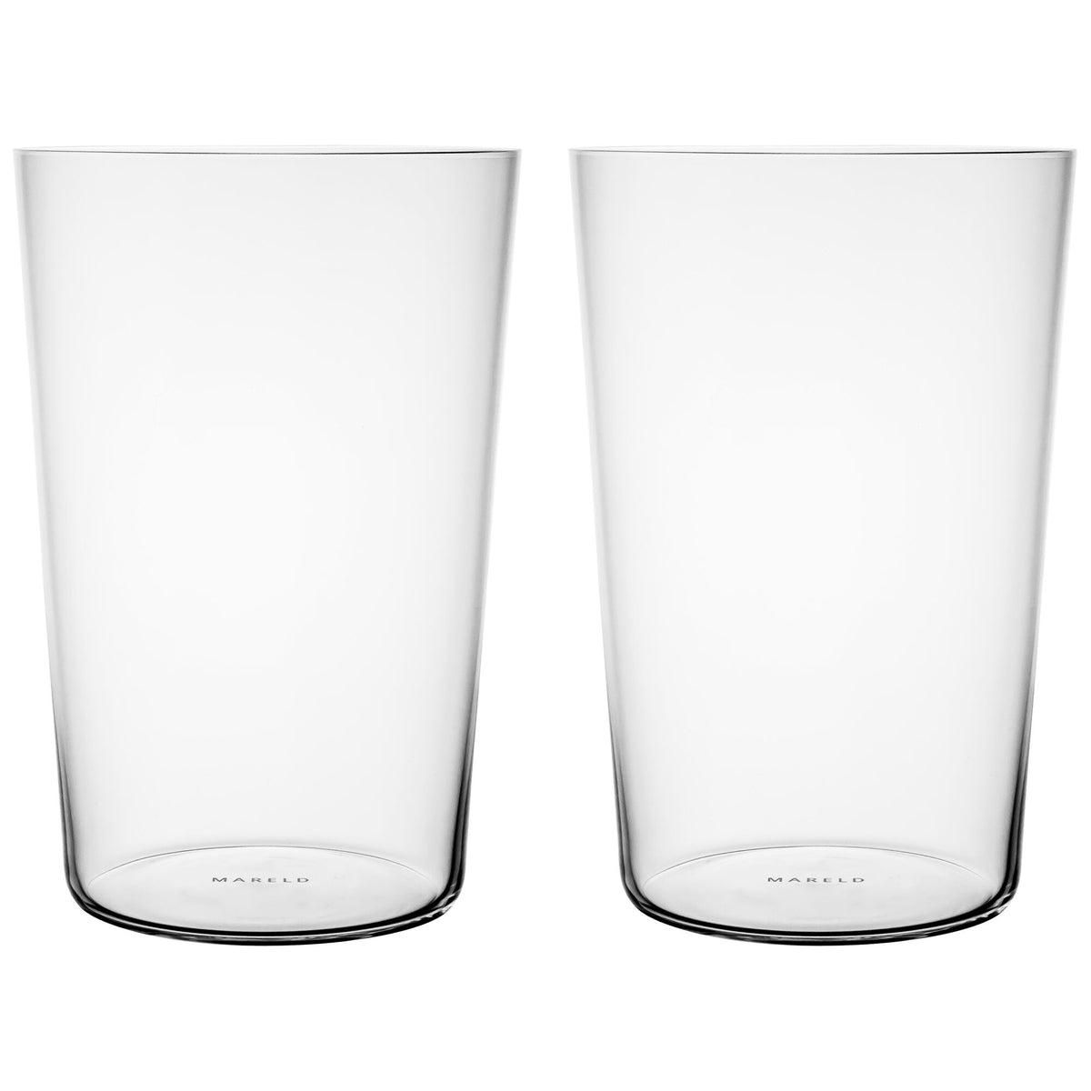 To tynde Mareld Sippvik ølglas på 350 ml i blyfri krystal