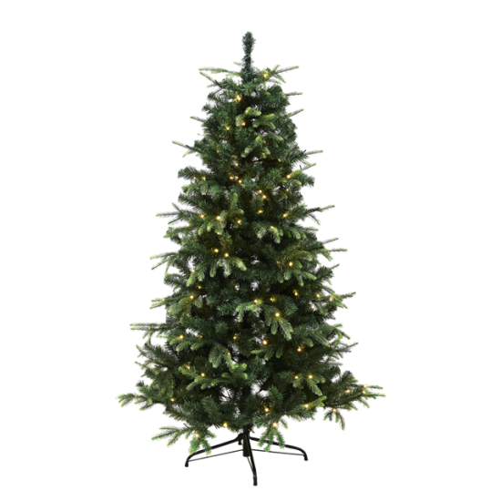 Juletræ kunstig PE/PVC "VIGA", Klasse A, m/LED, 3 størrelser - 200 x 134 cm
