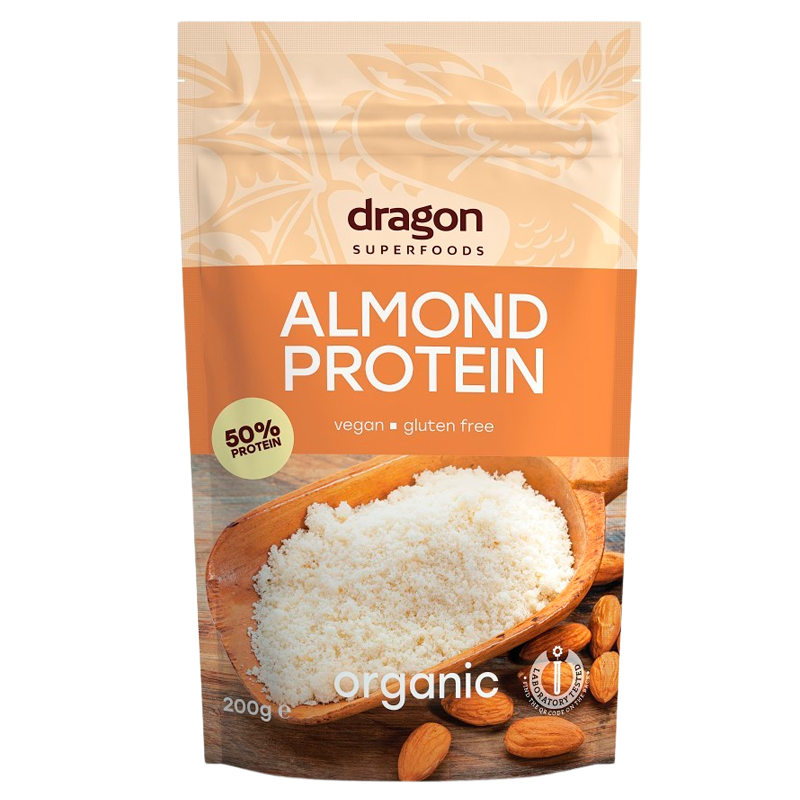 Dragon Superfood økologisk mandel proteinpulver, pakke med 200 g