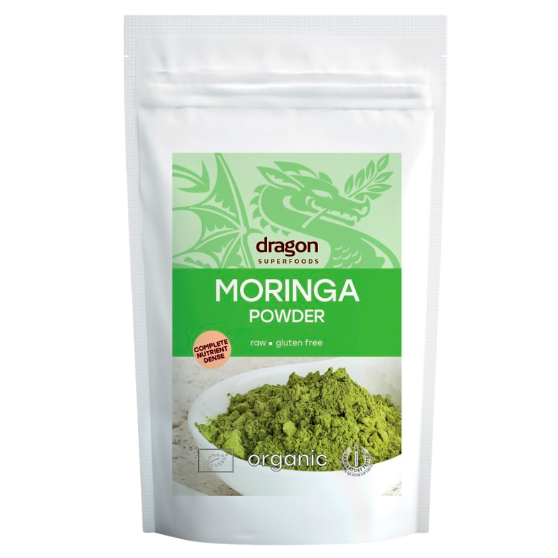 Pakke med Dragon Superfood økologisk moringa pulver, 200 g