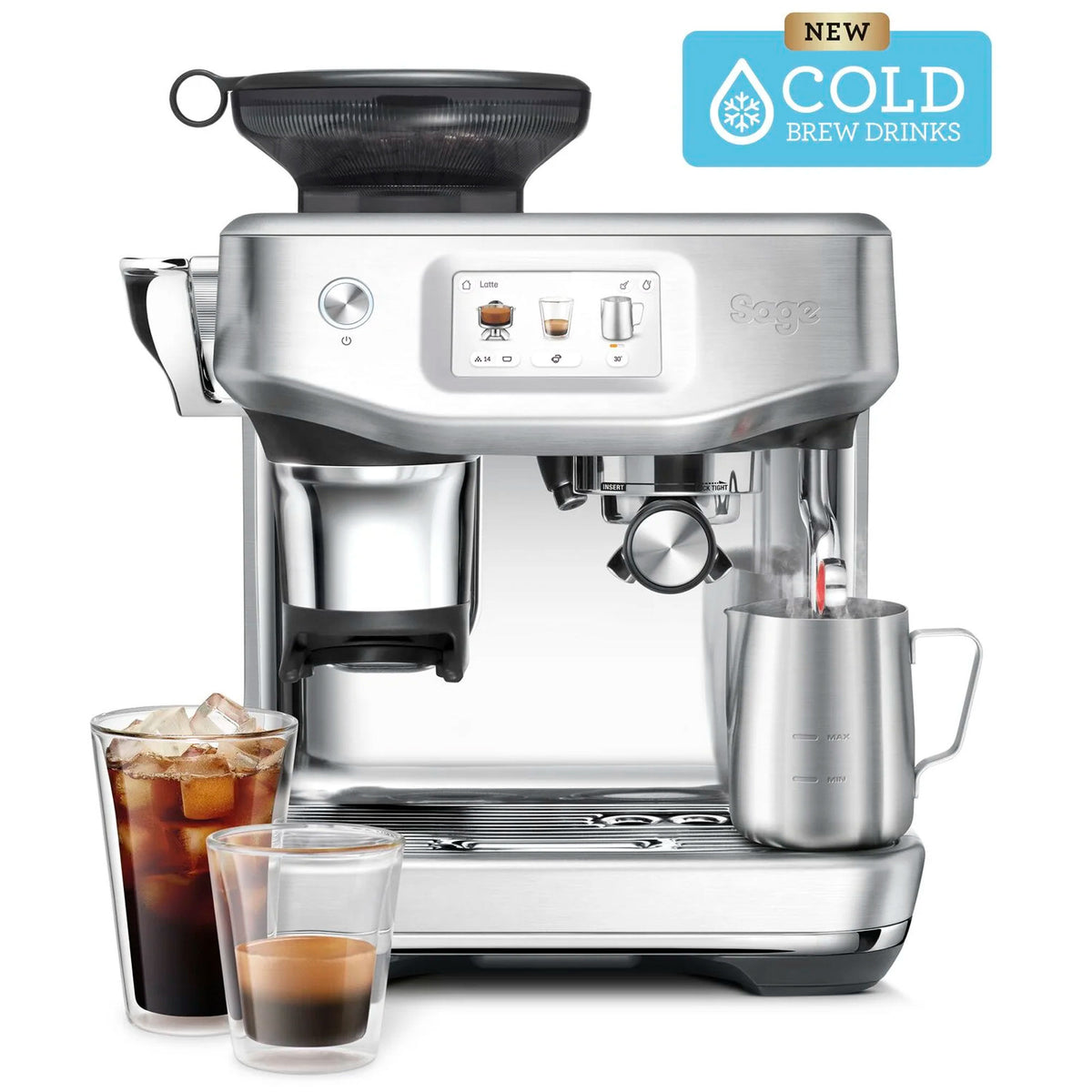 Sage Touch Impress SES882BSS espressomaskine i rustfrit stål