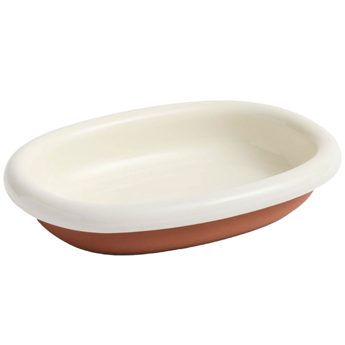 Hay Barro oval tallerken small i benhvid, designet af Rui Pereira