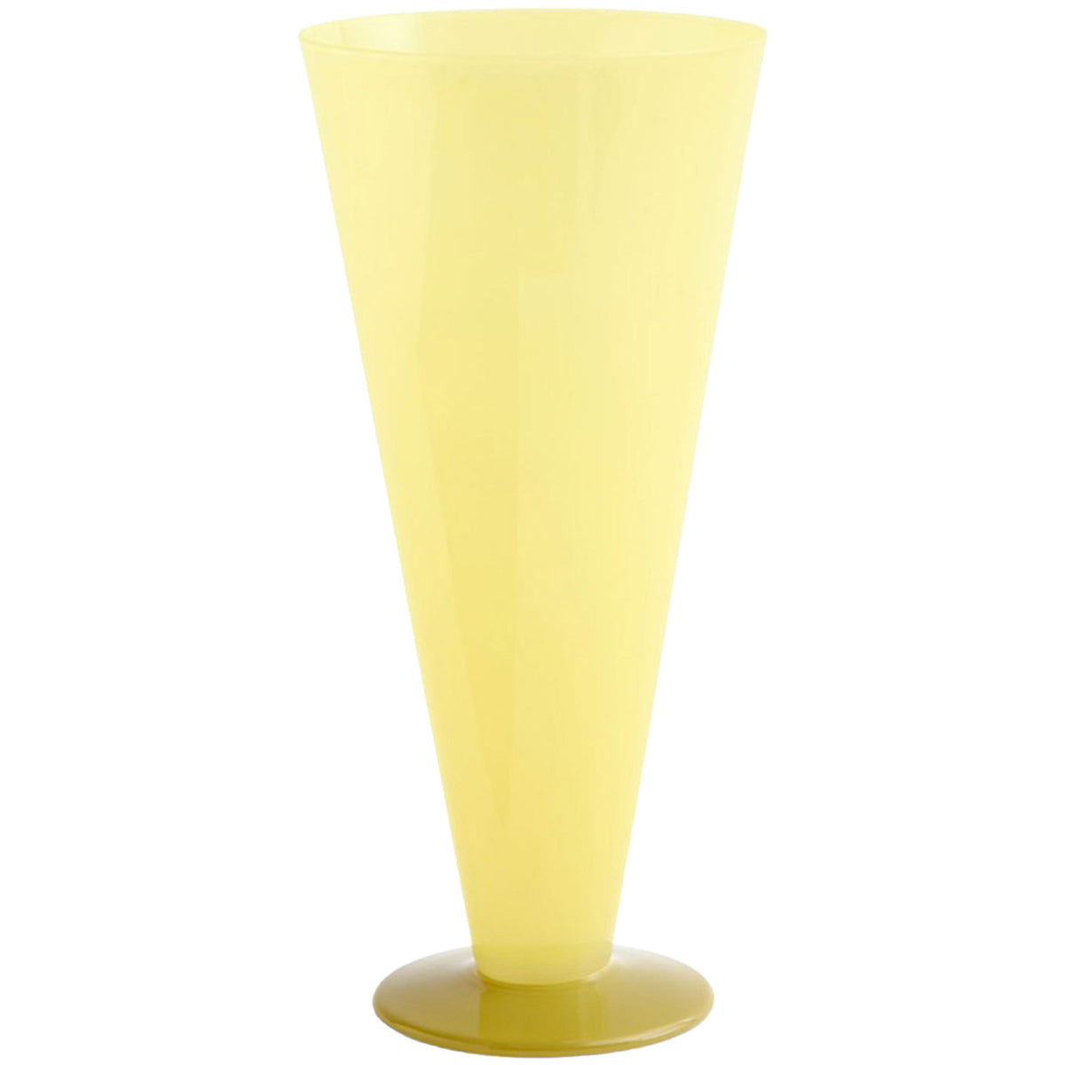 Hay Conical vase large med håndmalede striber i gul og limegrøn